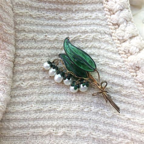 dior lily brooch|Lily of the Valley Brooch Silver.